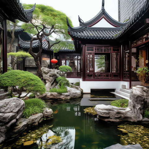 图片[49]-全球设计案例智能库_OJBKAI.COM新中式庭院景观Midjourney灵感图库-_设计智库－全球设计案例智能库_OJBKAI.COM-全球设计案例智能库_OJBKAI.COM设计智库