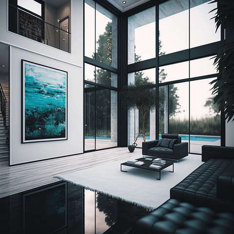 现代挑高别墅Midjourney灵感图库-_设计智库－全球设计案例智能库_OJBKAI.COM-全球设计案例智能库_OJBKAI.COM设计智库