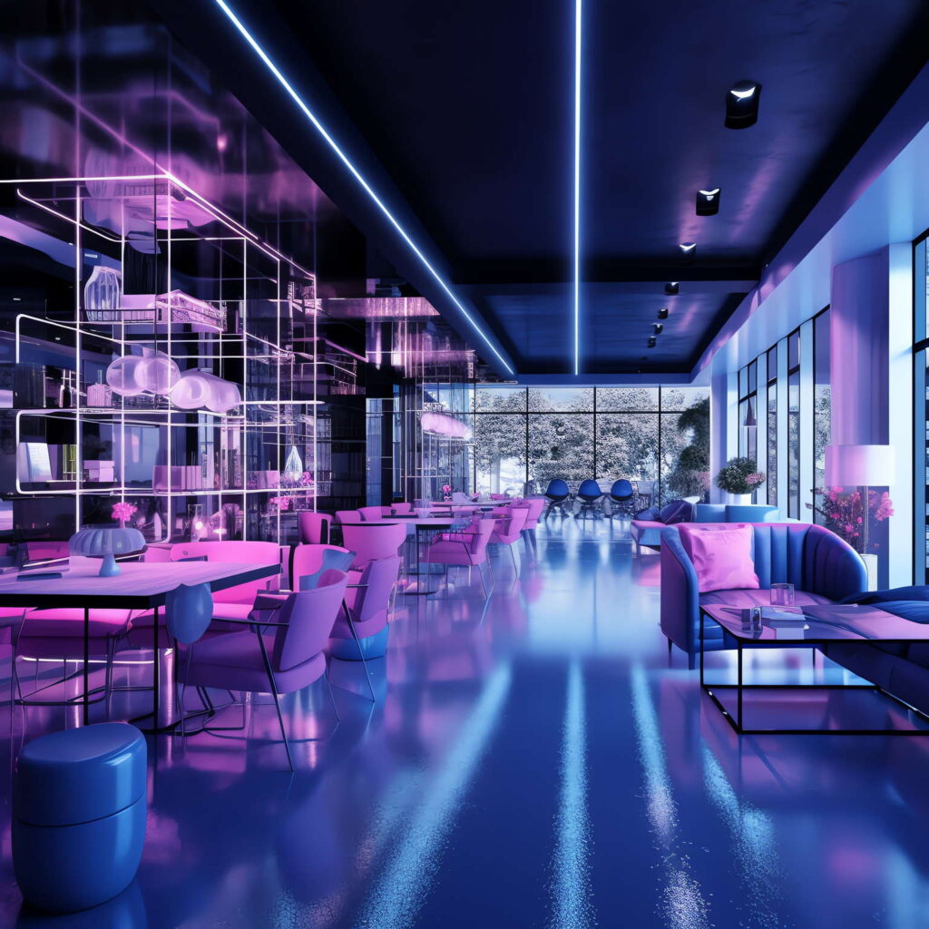 图片[3]-全球设计案例智能库_OJBKAI.COM赛博朋克风霓虹灯设计酒吧吧台区_Midjourney灵感图库-_设计智库－全球设计案例智能库_OJBKAI.COM-全球设计案例智能库_OJBKAI.COM设计智库