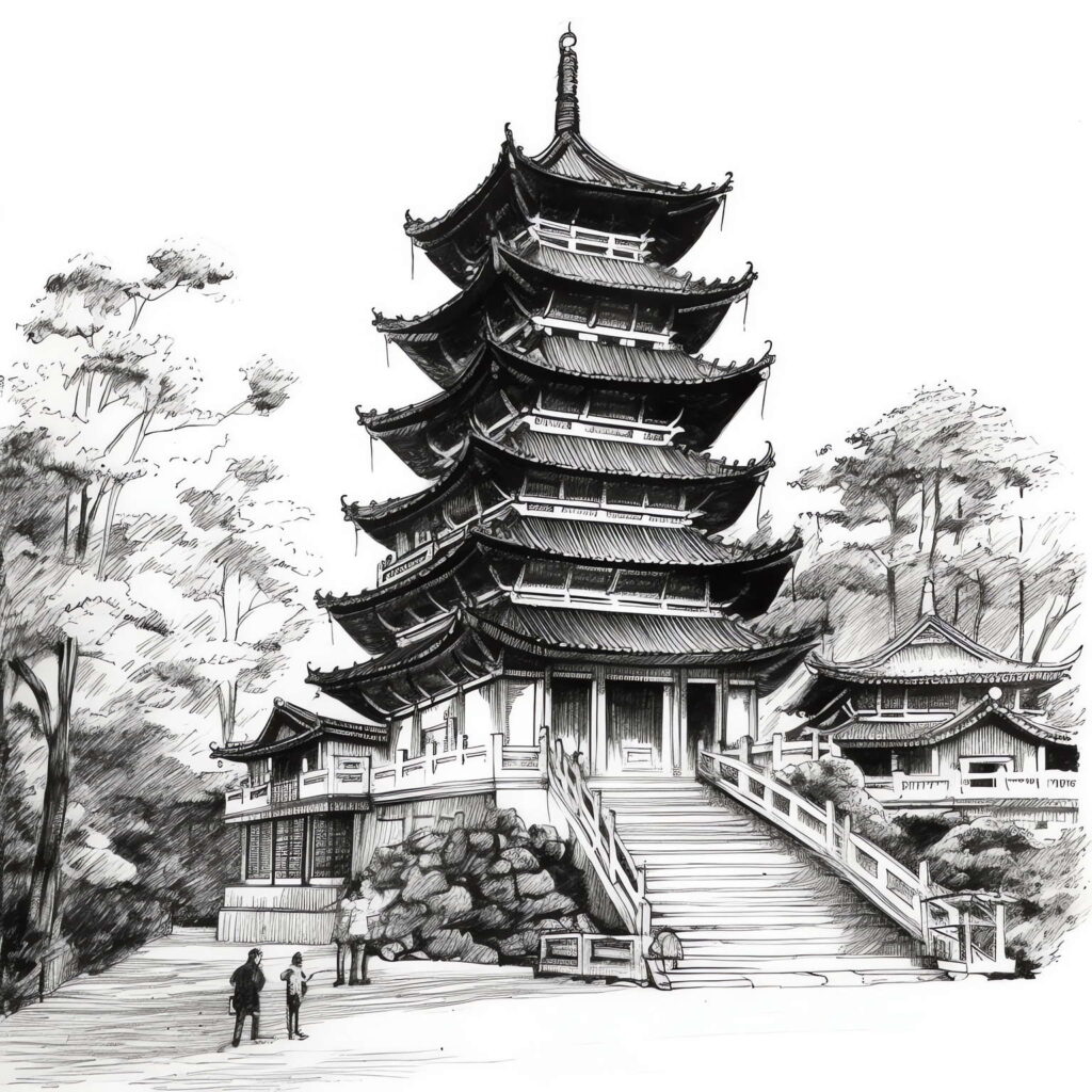 图片[12]-全球设计案例智能库_OJBKAI.COM中式古建筑草图Midjourney灵感图库-名师联智库－全球设计案例智能库名师联素材平台-全球设计案例智能库_OJBKAI.COM设计智库