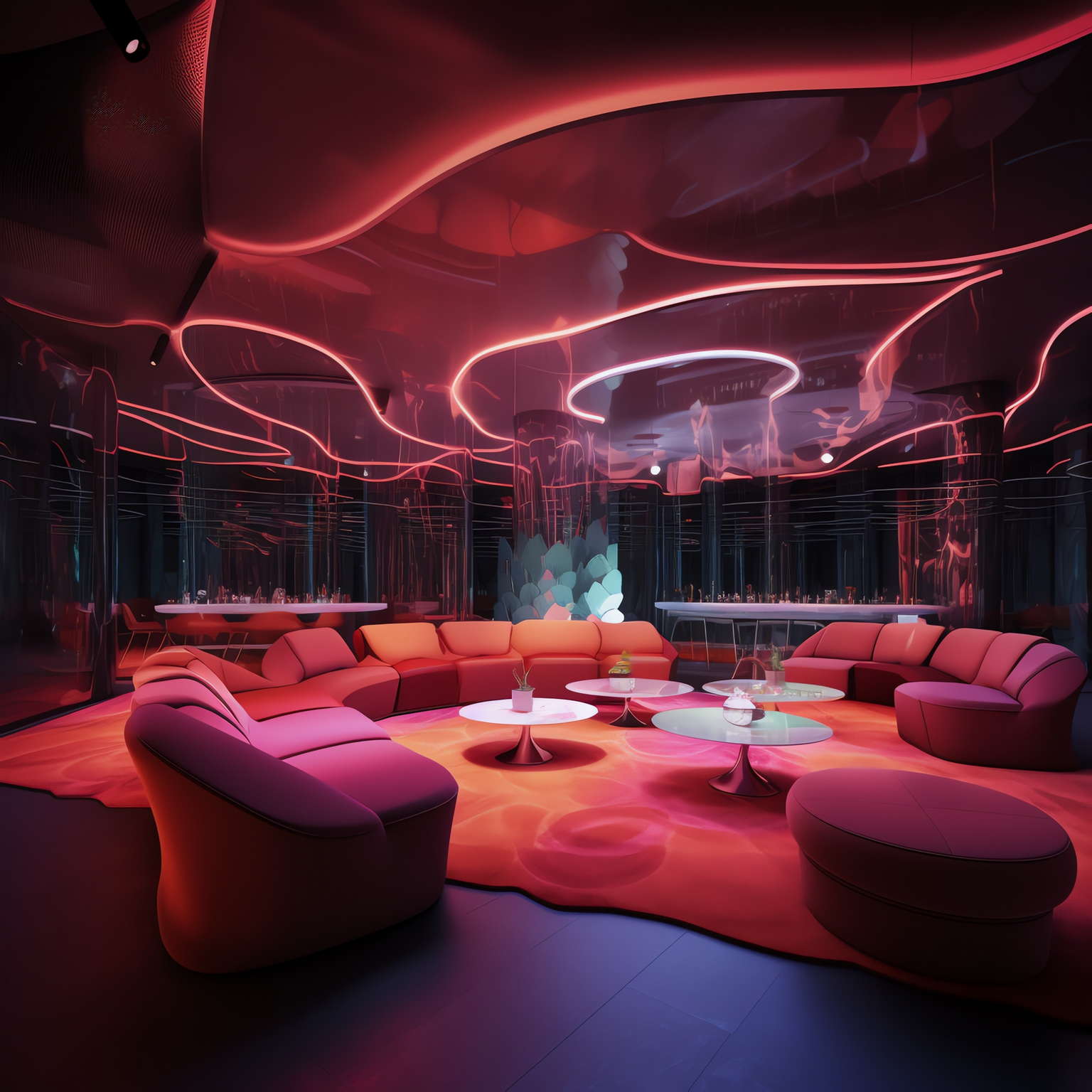 赛博朋克风霓虹灯设计KTV酒吧_Midjourney灵感图库-_设计智库-全球设计案例智能库_OJBKAI.COM-全球设计案例智能库_OJBKAI.COM设计智库