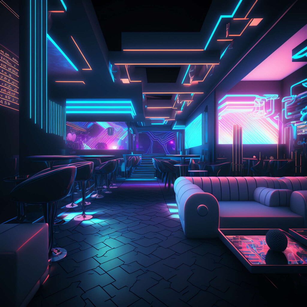 图片[39]-全球设计案例智能库_OJBKAI.COM赛博朋克风霓虹灯设计酒吧_Midjourney灵感图库-_设计智库－全球设计案例智能库_OJBKAI.COM-全球设计案例智能库_OJBKAI.COM设计智库
