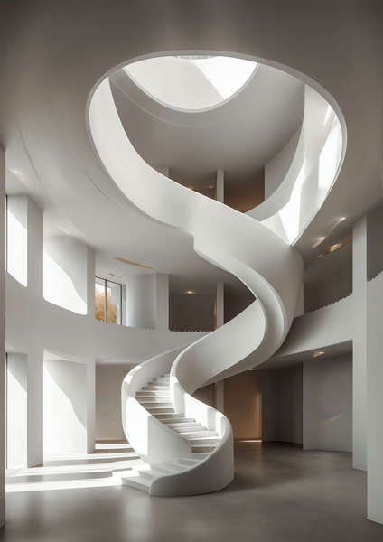 图片[3]-全球设计案例智能库_OJBKAI.COM现代风格白色楼梯Midjourney灵感图库-_设计智库－全球设计案例智能库_OJBKAI.COM-全球设计案例智能库_OJBKAI.COM设计智库