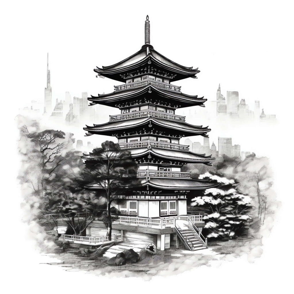 图片[4]-全球设计案例智能库_OJBKAI.COM中式古建筑草图Midjourney灵感图库-名师联智库－全球设计案例智能库名师联素材平台-全球设计案例智能库_OJBKAI.COM设计智库