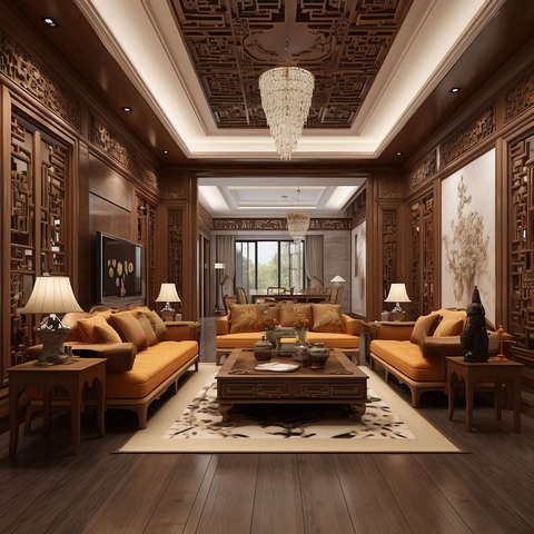 图片[3]-全球设计案例智能库_OJBKAI.COM住宅中式客厅Midjourney灵感图库-_设计智库－全球设计案例智能库_OJBKAI.COM-全球设计案例智能库_OJBKAI.COM设计智库
