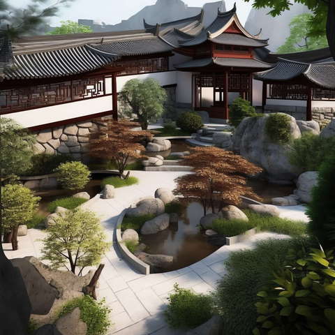 图片[48]-全球设计案例智能库_OJBKAI.COM新中式庭院景观Midjourney灵感图库-_设计智库－全球设计案例智能库_OJBKAI.COM-全球设计案例智能库_OJBKAI.COM设计智库