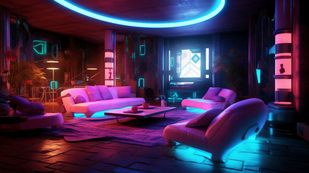 图片[6]-全球设计案例智能库_OJBKAI.COM赛博朋克风霓虹灯设计KTV_Midjourney灵感图库-设计智库－全球设计案例智能库_OJBKAI.COM-全球设计案例智能库_OJBKAI.COM设计智库