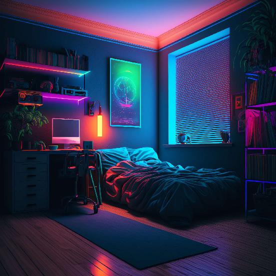 图片[72]-全球设计案例智能库_OJBKAI.COM赛博朋克风霓虹灯设计男孩房1_Midjourney灵感图库-_设计智库－全球设计案例智能库_OJBKAI.COM-全球设计案例智能库_OJBKAI.COM设计智库