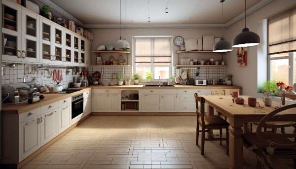 美式厨房_Midjourney灵感图库99P-全球设计案例智能库_OJBKAI.COM设计智库