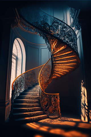 图片[3]-全球设计案例智能库_OJBKAI.COM复古旋转楼梯-5_Midjourney灵感图库-设计智库－全球设计案例智能库_OJBKAI.COM-全球设计案例智能库_OJBKAI.COM设计智库