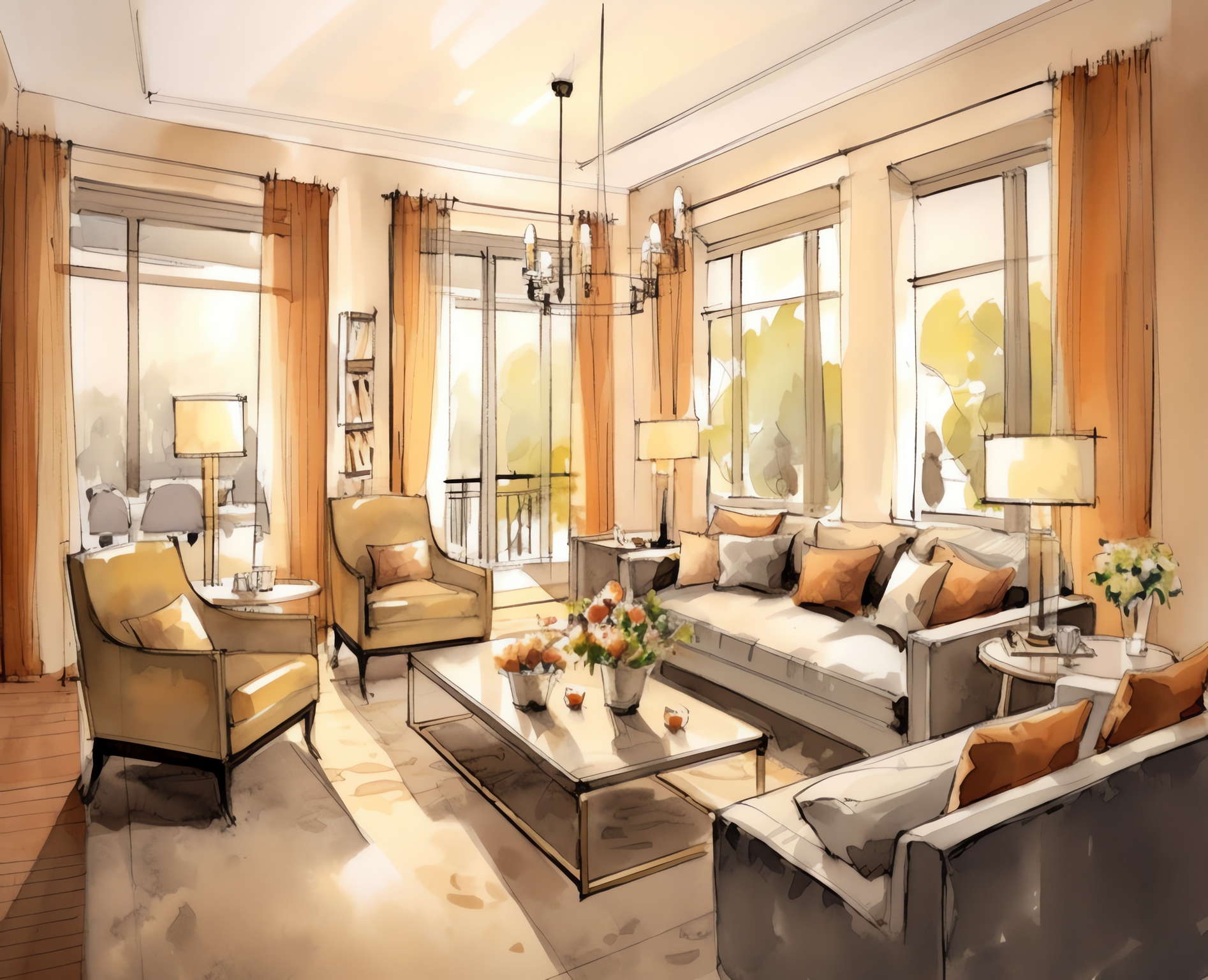 手绘草图Midjourney灵感图库-名师联智库－全球设计案例智能库名师联素材平台-全球设计案例智能库_OJBKAI.COM设计智库