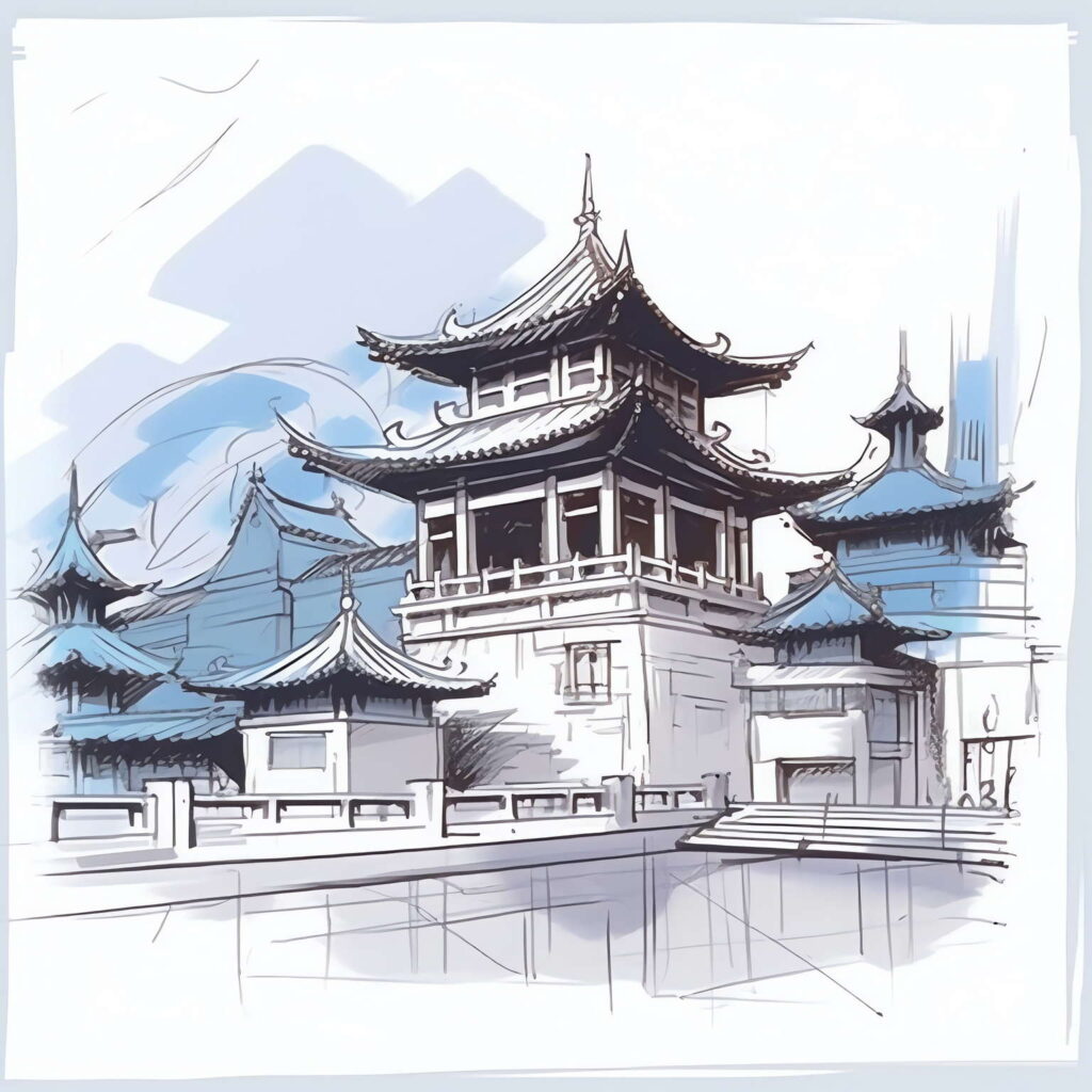 图片[13]-全球设计案例智能库_OJBKAI.COM中式古建筑草图Midjourney灵感图库-名师联智库－全球设计案例智能库名师联素材平台-全球设计案例智能库_OJBKAI.COM设计智库