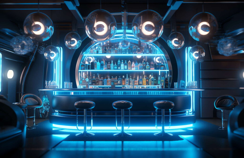 图片[61]-全球设计案例智能库_OJBKAI.COM赛博朋克风霓虹灯设计酒吧吧台区_Midjourney灵感图库-_设计智库－全球设计案例智能库_OJBKAI.COM-全球设计案例智能库_OJBKAI.COM设计智库