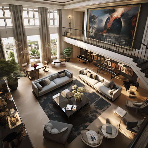 图片[2]-全球设计案例智能库_OJBKAI.COM现代挑高客厅_Midjourney灵感图库673p-全球设计案例智能库_OJBKAI.COM设计智库