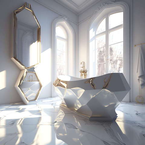 新古典卫生间设计Midjourney灵感图库-_设计智库－全球设计案例智能库_OJBKAI.COM-全球设计案例智能库_OJBKAI.COM设计智库