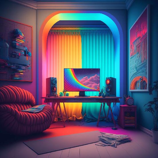 图片[5]-全球设计案例智能库_OJBKAI.COM赛博朋克风霓虹灯设计男孩房1_Midjourney灵感图库-_设计智库－全球设计案例智能库_OJBKAI.COM-全球设计案例智能库_OJBKAI.COM设计智库