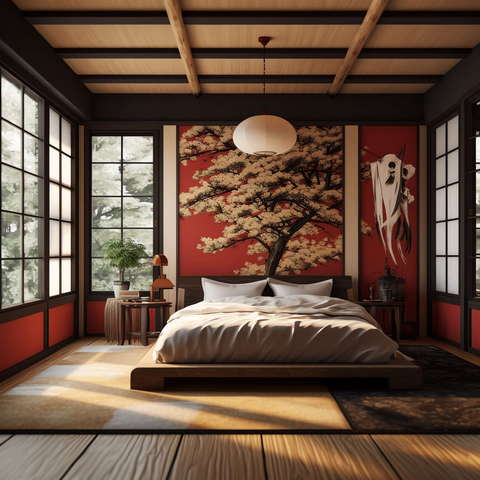 日式卧室Midjourney灵感图库-_设计智库－全球设计案例智能库_OJBKAI.COM-全球设计案例智能库_OJBKAI.COM设计智库