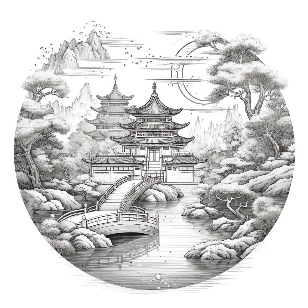 图片[29]-全球设计案例智能库_OJBKAI.COM中式古建筑草图Midjourney灵感图库-名师联智库－全球设计案例智能库名师联素材平台-全球设计案例智能库_OJBKAI.COM设计智库