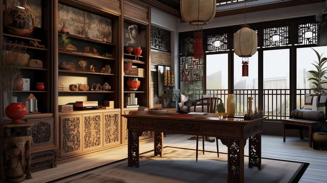 图片[17]-全球设计案例智能库_OJBKAI.COM新中式书房Midjourney灵感图库-_设计智库－全球设计案例智能库_OJBKAI.COM-全球设计案例智能库_OJBKAI.COM设计智库