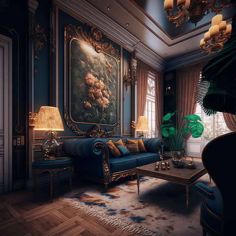 欧式书房客厅设计Midjourney灵感图库-_设计智库－全球设计案例智能库_OJBKAI.COM-全球设计案例智能库_OJBKAI.COM设计智库