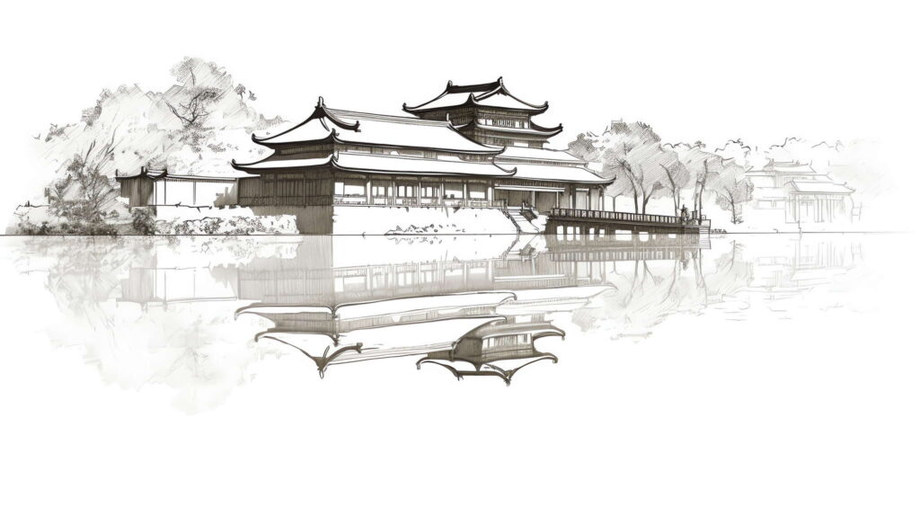 图片[21]-全球设计案例智能库_OJBKAI.COM中式古建筑草图Midjourney灵感图库-名师联智库－全球设计案例智能库名师联素材平台-全球设计案例智能库_OJBKAI.COM设计智库