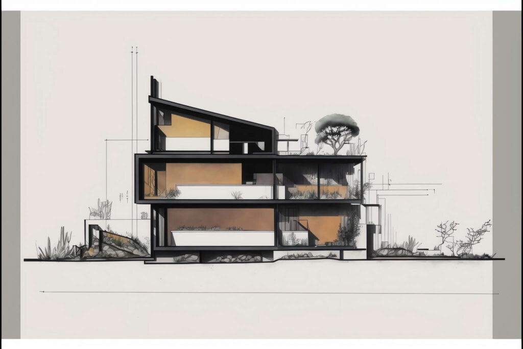 图片[15]-全球设计案例智能库_OJBKAI.COM建筑剖面图Midjourney灵感图库-名师联智库－全球设计案例智能库名师联素材平台-全球设计案例智能库_OJBKAI.COM设计智库