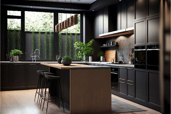 家装开放厨房中岛吧台_Midjourney灵感图库109p-全球设计案例智能库_OJBKAI.COM设计智库