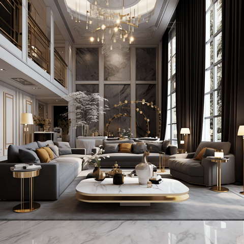 轻奢风格客厅Midjourney灵感图库-_设计智库－全球设计案例智能库_OJBKAI.COM-全球设计案例智能库_OJBKAI.COM设计智库