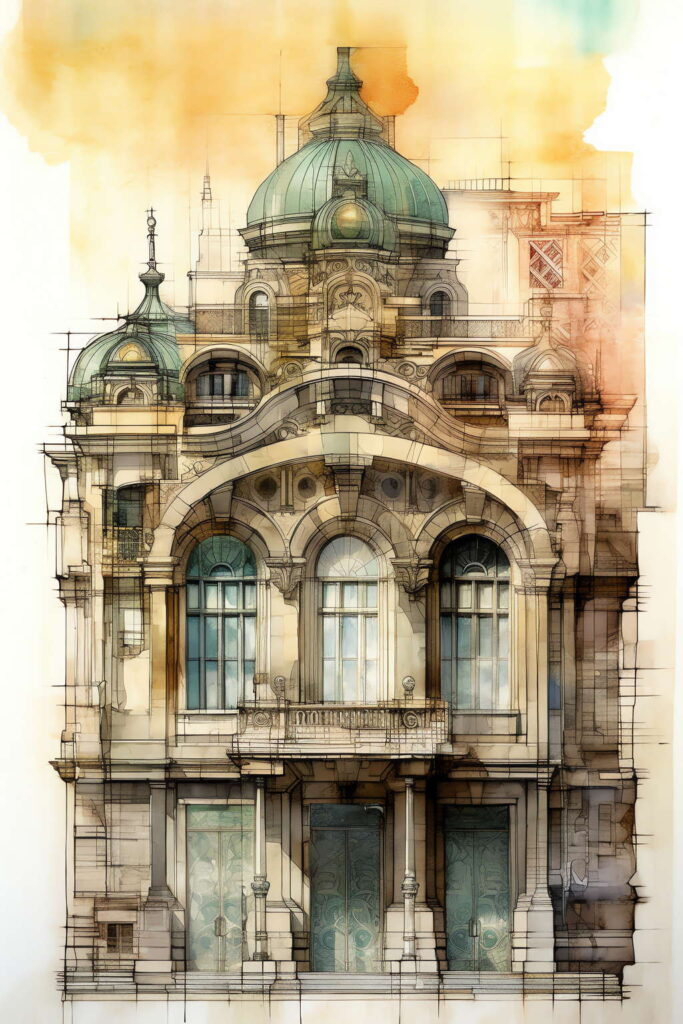 图片[29]-全球设计案例智能库_OJBKAI.COM西方建筑草图Midjourney灵感图库-名师联智库－全球设计案例智能库名师联素材平台-全球设计案例智能库_OJBKAI.COM设计智库