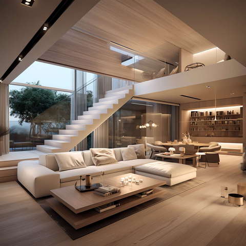 图片[4]-全球设计案例智能库_OJBKAI.COM现代挑高客厅_Midjourney灵感图库673p-全球设计案例智能库_OJBKAI.COM设计智库