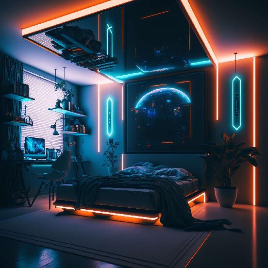图片[59]-全球设计案例智能库_OJBKAI.COM赛博朋克风霓虹灯设计男孩房1_Midjourney灵感图库-_设计智库－全球设计案例智能库_OJBKAI.COM-全球设计案例智能库_OJBKAI.COM设计智库