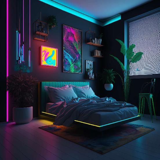 图片[28]-全球设计案例智能库_OJBKAI.COM赛博朋克风霓虹灯设计男孩房1_Midjourney灵感图库-_设计智库－全球设计案例智能库_OJBKAI.COM-全球设计案例智能库_OJBKAI.COM设计智库