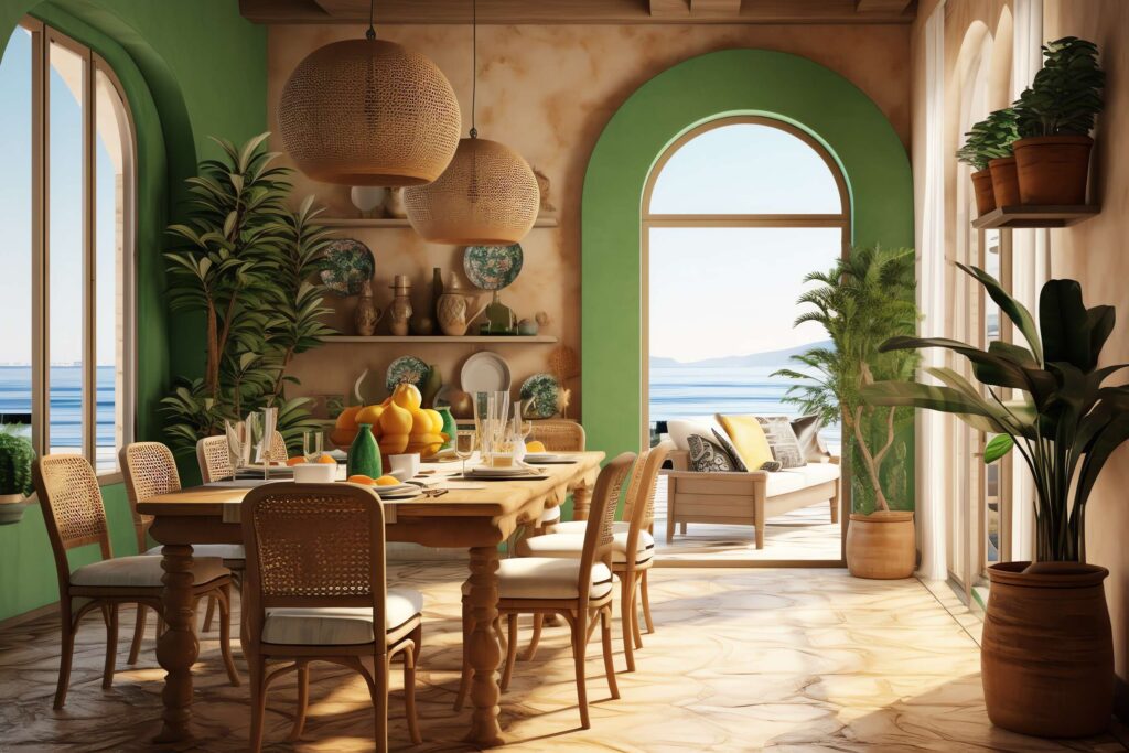 地中海风格餐厅Midjourney灵感图库-_设计智库－全球设计案例智能库_OJBKAI.COM-全球设计案例智能库_OJBKAI.COM设计智库