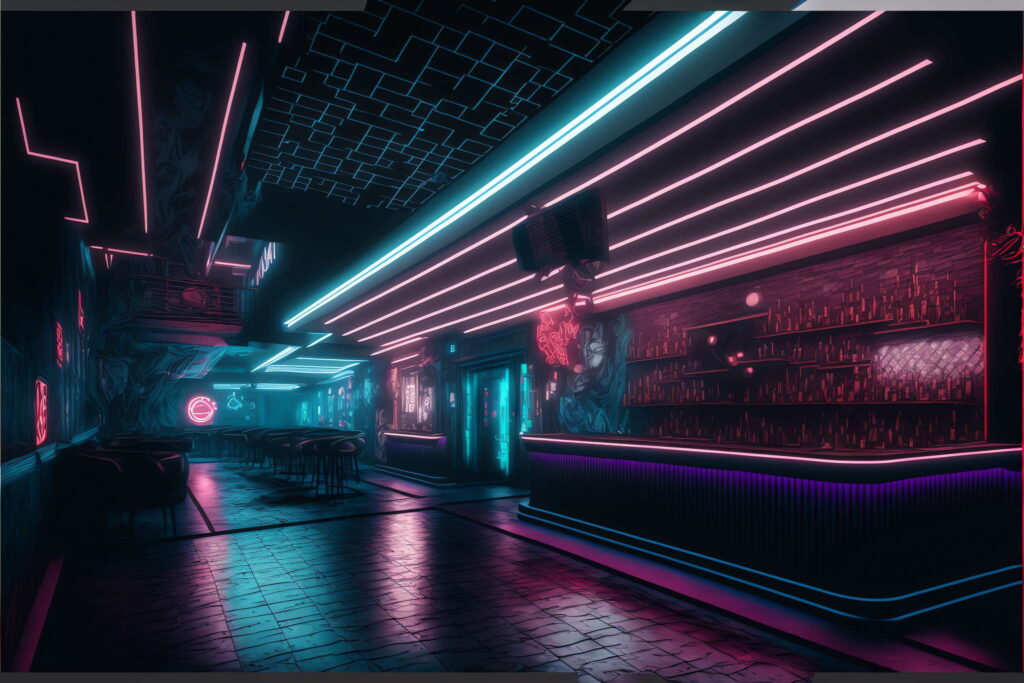 图片[11]-全球设计案例智能库_OJBKAI.COM赛博朋克风霓虹灯设计酒吧_Midjourney灵感图库-_设计智库－全球设计案例智能库_OJBKAI.COM-全球设计案例智能库_OJBKAI.COM设计智库