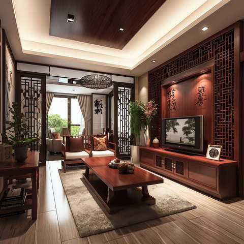 图片[4]-全球设计案例智能库_OJBKAI.COM住宅中式客厅Midjourney灵感图库-_设计智库－全球设计案例智能库_OJBKAI.COM-全球设计案例智能库_OJBKAI.COM设计智库