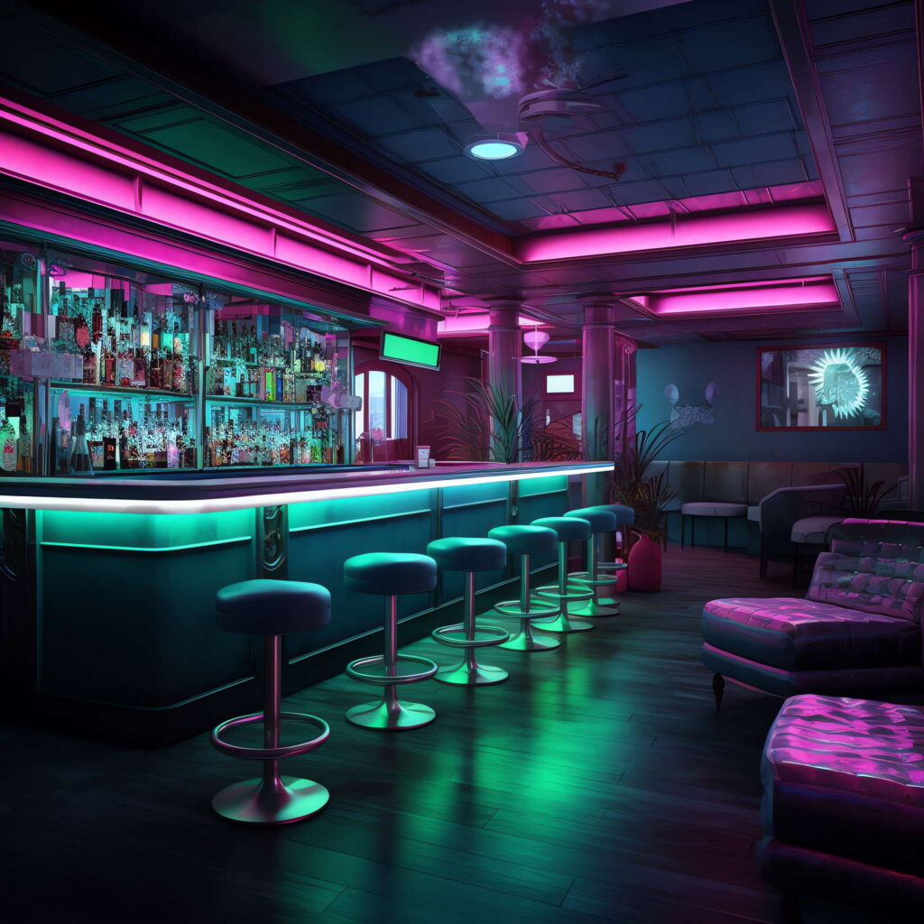 图片[8]-全球设计案例智能库_OJBKAI.COM赛博朋克风霓虹灯设计KTV酒吧_Midjourney灵感图库-_设计智库－全球设计案例智能库_OJBKAI.COM-全球设计案例智能库_OJBKAI.COM设计智库