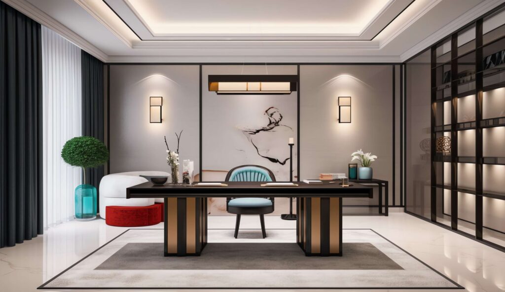 图片[13]-全球设计案例智能库_OJBKAI.COM新中式茶室书房Midjourney灵感图库-_设计智库－全球设计案例智能库_OJBKAI.COM-全球设计案例智能库_OJBKAI.COM设计智库