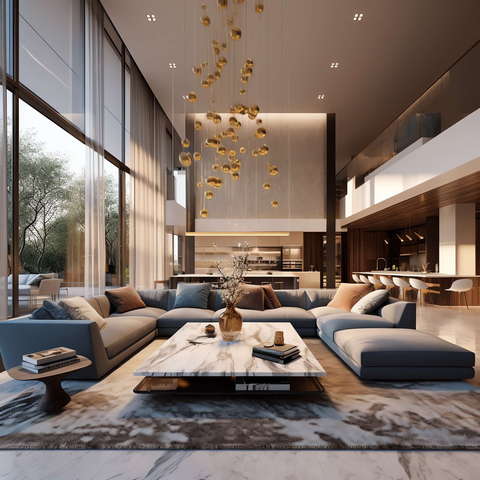 现代前卫挑高客厅Midjourney灵感图库-_设计智库－全球设计案例智能库_OJBKAI.COM-全球设计案例智能库_OJBKAI.COM设计智库