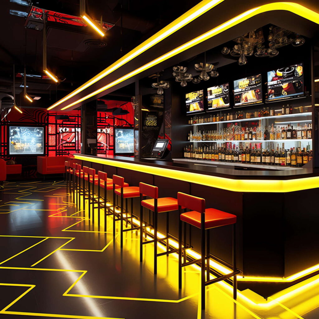 图片[8]-全球设计案例智能库_OJBKAI.COM赛博朋克风霓虹灯设计酒吧吧台区_Midjourney灵感图库-_设计智库－全球设计案例智能库_OJBKAI.COM-全球设计案例智能库_OJBKAI.COM设计智库