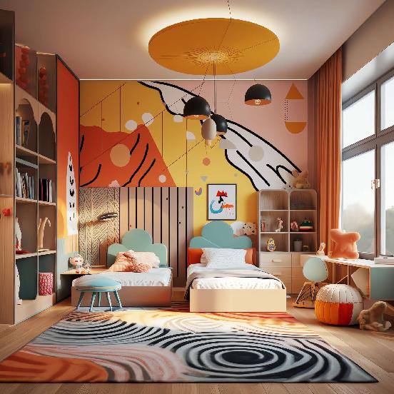 童趣色彩儿童房Midjourney灵感图库-_设计智库－全球设计案例智能库_OJBKAI.COM-全球设计案例智能库_OJBKAI.COM设计智库
