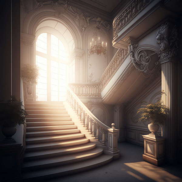 新古典旋转楼梯3_Midjourney灵感图库-设计智库－全球设计案例智能库_OJBKAI.COM-全球设计案例智能库_OJBKAI.COM设计智库