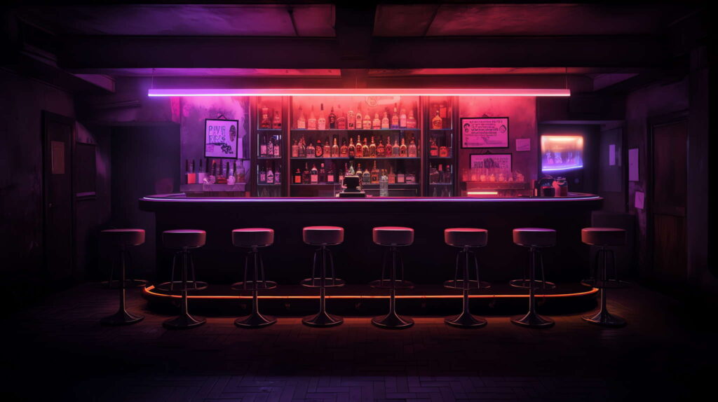 图片[99]-全球设计案例智能库_OJBKAI.COM赛博朋克风霓虹灯设计酒吧吧台区_Midjourney灵感图库-_设计智库－全球设计案例智能库_OJBKAI.COM-全球设计案例智能库_OJBKAI.COM设计智库