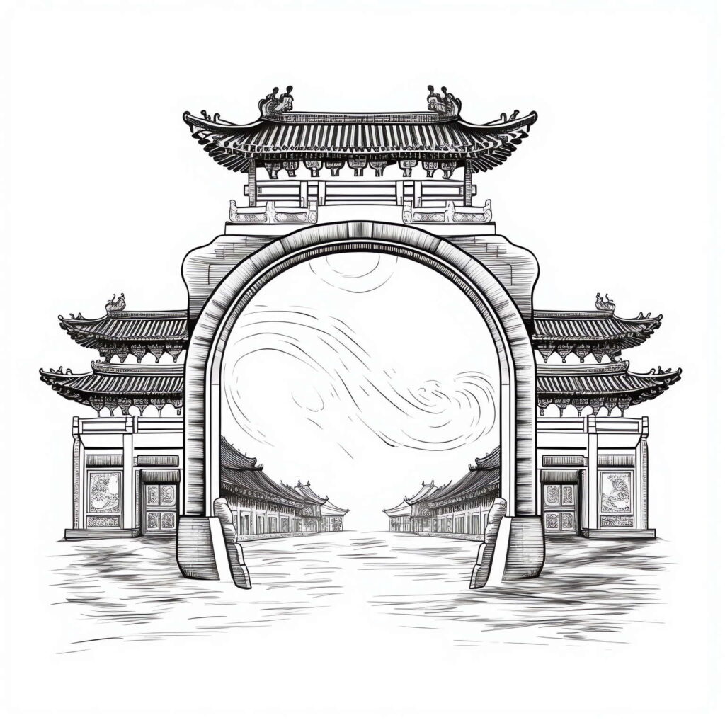 图片[45]-全球设计案例智能库_OJBKAI.COM中式古建筑草图Midjourney灵感图库-名师联智库－全球设计案例智能库名师联素材平台-全球设计案例智能库_OJBKAI.COM设计智库