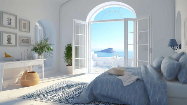 地中海卧室设计Midjourney灵感图库-_设计智库－全球设计案例智能库_OJBKAI.COM-全球设计案例智能库_OJBKAI.COM设计智库