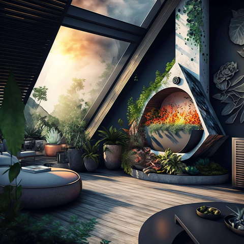 大落地窗阳台Midjourney灵感图库-_设计智库－全球设计案例智能库_OJBKAI.COM-全球设计案例智能库_OJBKAI.COM设计智库