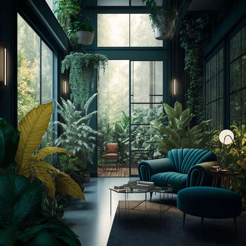 花园式阳台1_Midjourney灵感图库-设计智库－全球设计案例智能库_OJBKAI.COM-全球设计案例智能库_OJBKAI.COM设计智库