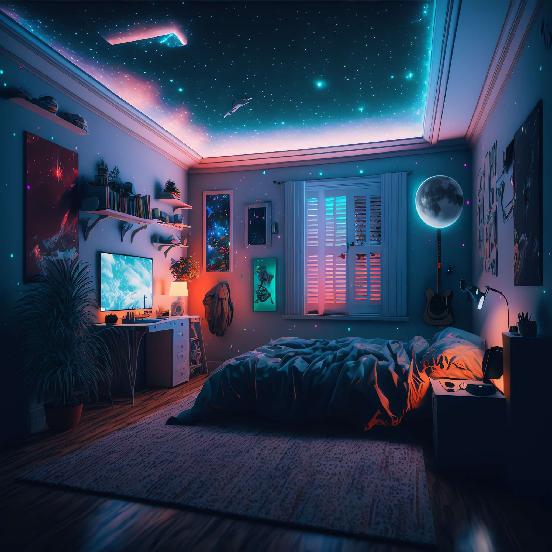 图片[47]-全球设计案例智能库_OJBKAI.COM赛博朋克风霓虹灯设计男孩房1_Midjourney灵感图库-_设计智库－全球设计案例智能库_OJBKAI.COM-全球设计案例智能库_OJBKAI.COM设计智库