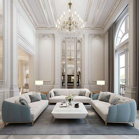 简欧挑高客厅Midjourney灵感图库-_设计智库－全球设计案例智能库_OJBKAI.COM-全球设计案例智能库_OJBKAI.COM设计智库
