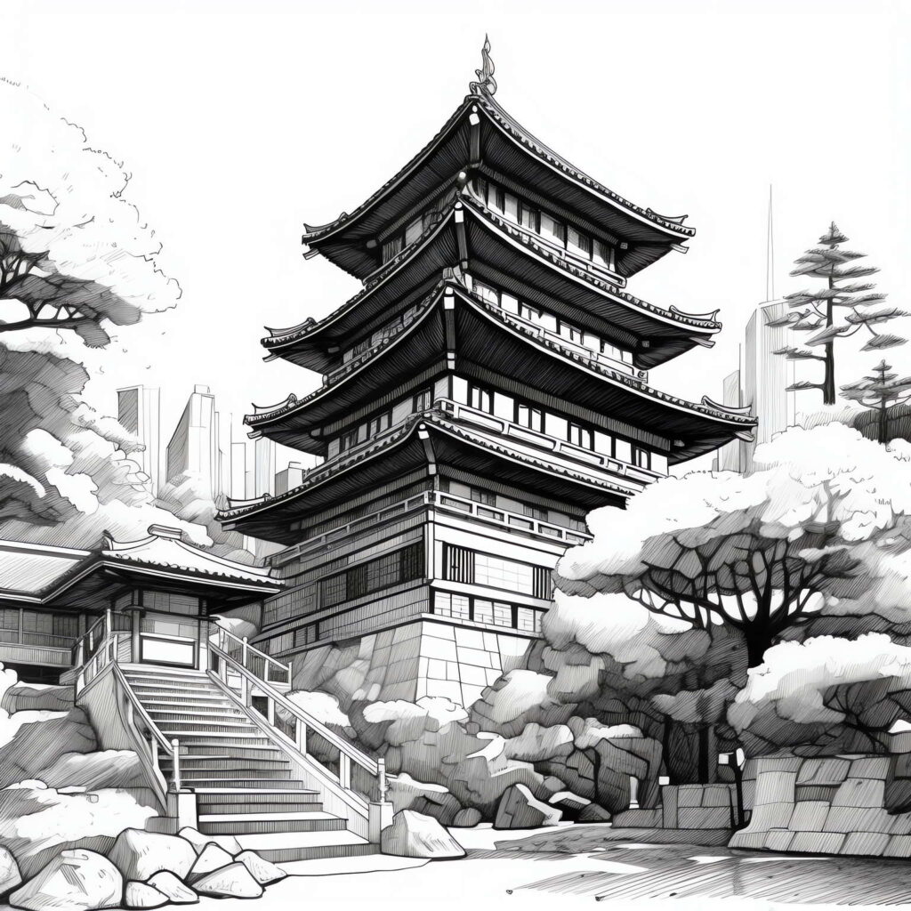 图片[34]-全球设计案例智能库_OJBKAI.COM中式古建筑草图Midjourney灵感图库-名师联智库－全球设计案例智能库名师联素材平台-全球设计案例智能库_OJBKAI.COM设计智库