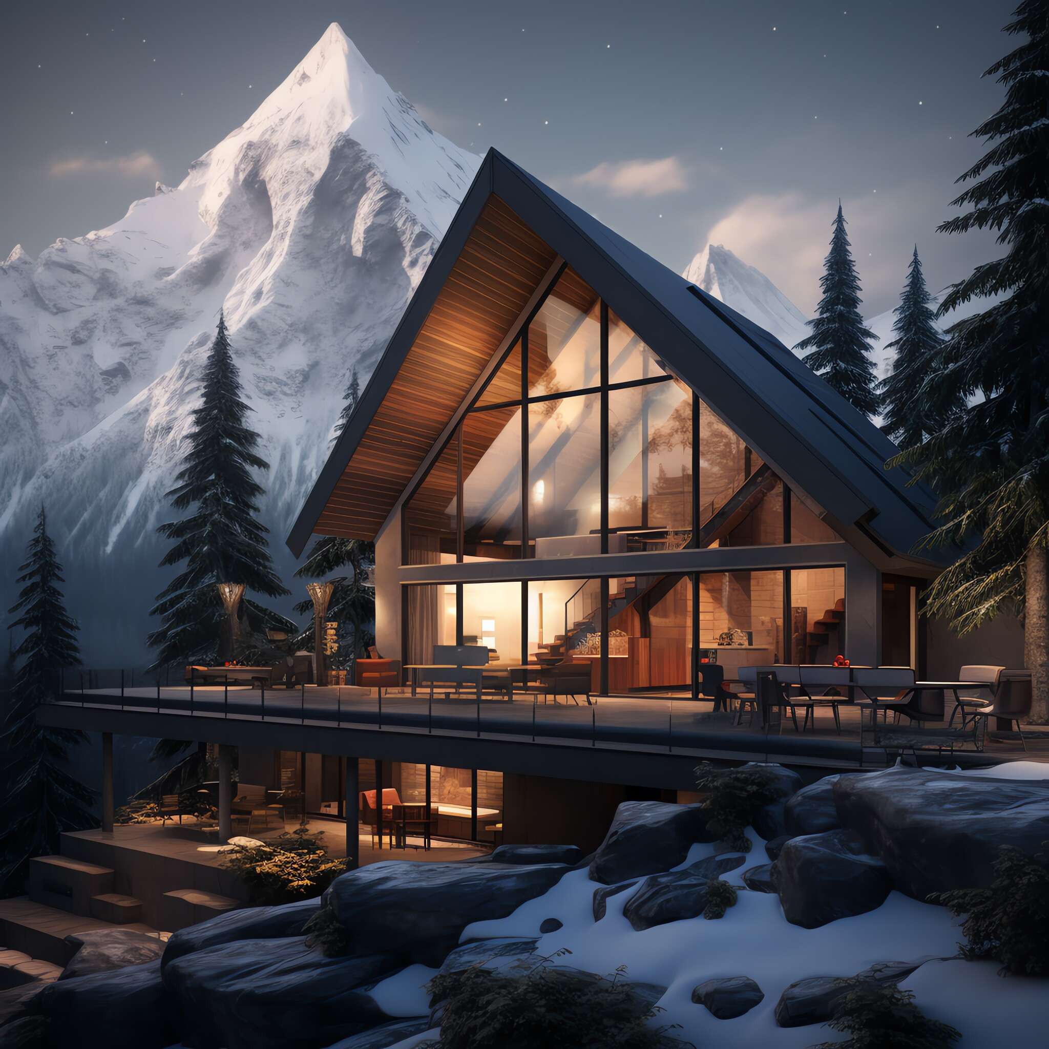 现代风格别墅外观Midjourney灵感图库-_设计智库－全球设计案例智能库_OJBKAI.COM-全球设计案例智能库_OJBKAI.COM设计智库